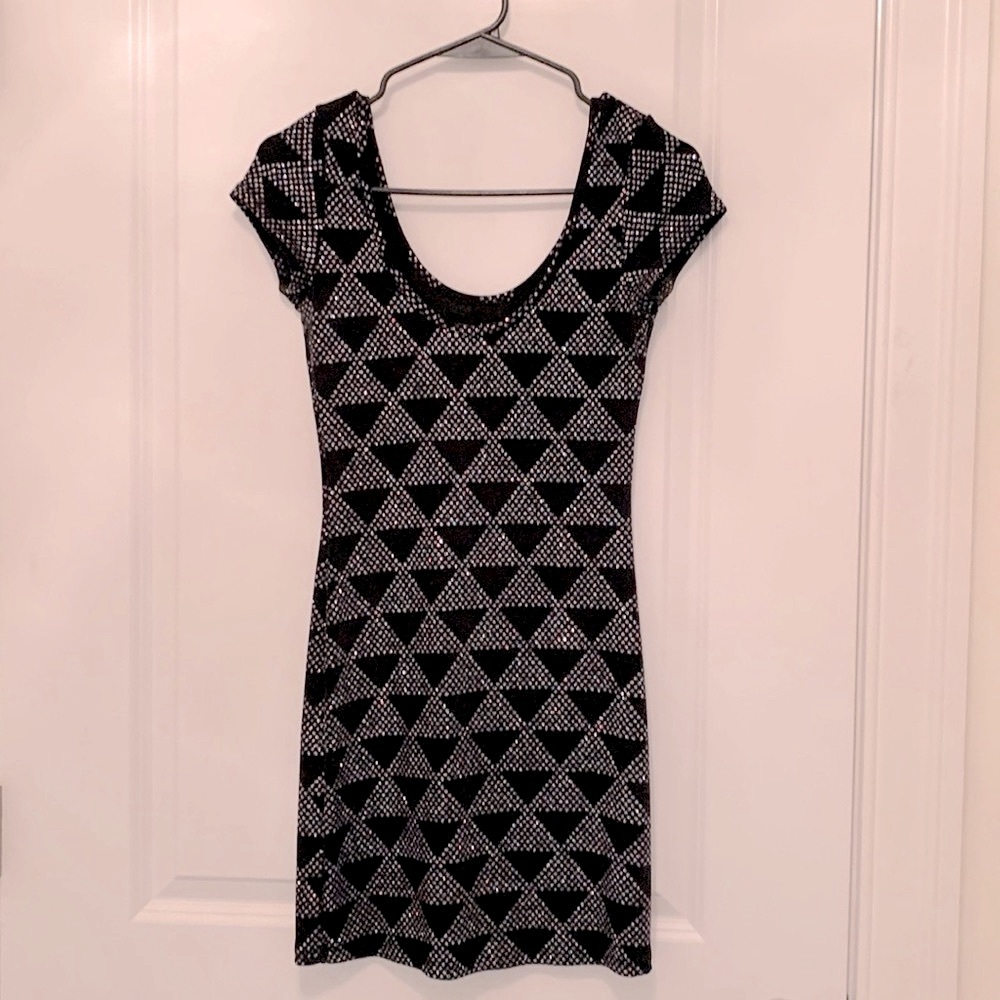 2/$20 - Glitter Sparkle Triangle Bodycon Mini Dress